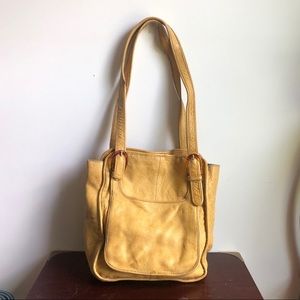 Pilcro Yellow Leather Shoulder Bag